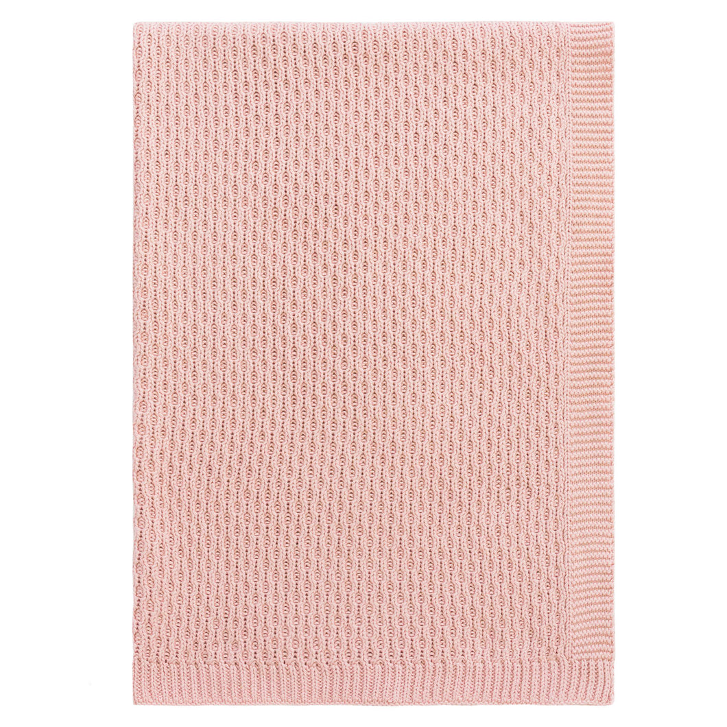 Seed Stitch Baby Blanket - Pink