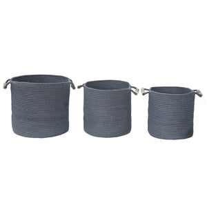 Grey Jute Rope Storage Basket - Set of 3