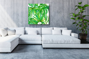 Bright Greenery Canvas - 120x120cm