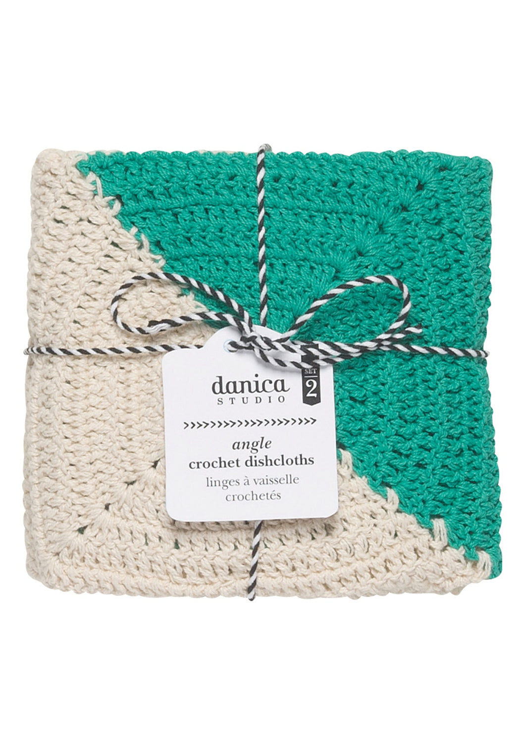 Danica Studio Angle Crochet Dishcloth - Sea Green