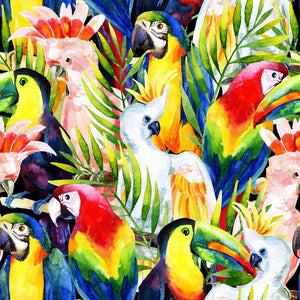 Flock of Tropical Birds Canvas - 100x100cm